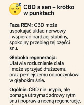 Jakość snu to jeden z fundamentów zdrowia – a dla wielu osób CBD staje się przyjemną częścią wieczornej rutyny. 🌿 Pomaga...