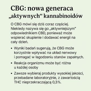 CBG – mniej znany ka*nabinoid w centrum badań 🌿🔎 CBG należy do naturalnych związków występujących w ko*opiach i często...